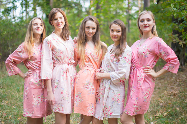 Blush, Peach and Rose Gold Wedding Colors Bridesmaids Robes