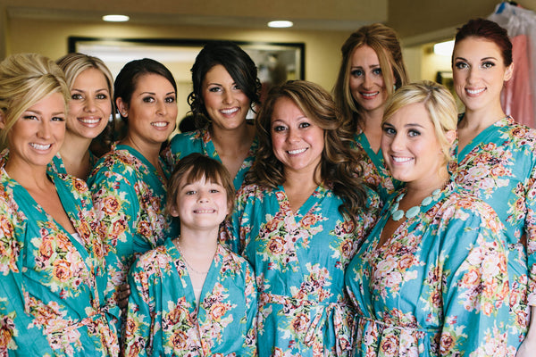 Teal Bridesmaids Robes