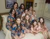 Mismatched Floral Posy Patterned Bridesmaids Robes in Jewel Tones