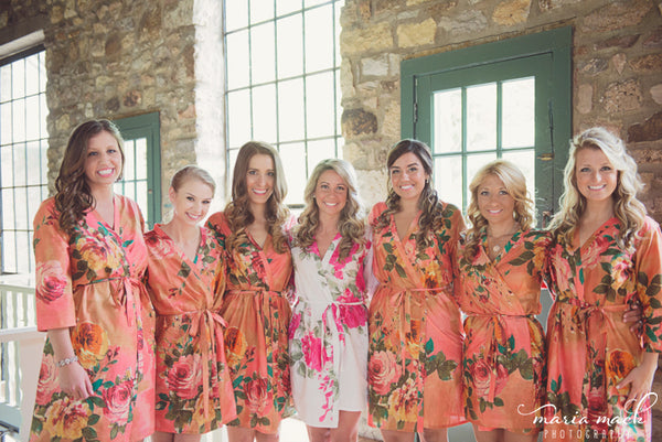 Coral Bridesmaids Robes