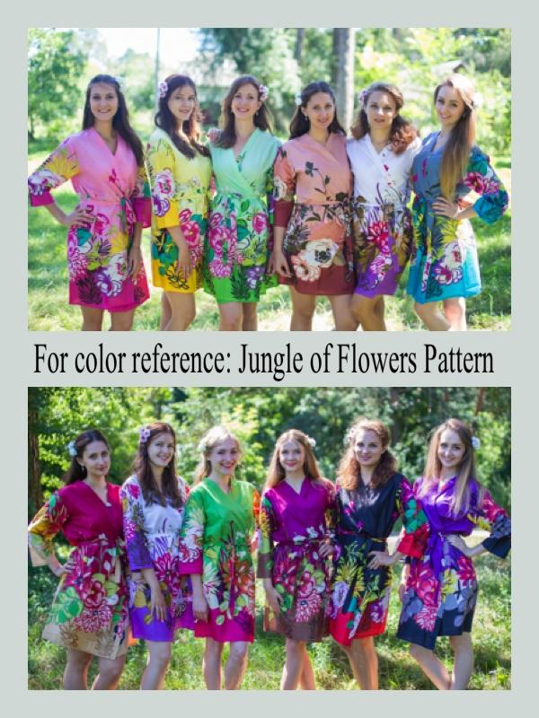 Jungle of Flowers V-Neck, Cinched Waist Ankle Length Kaftan