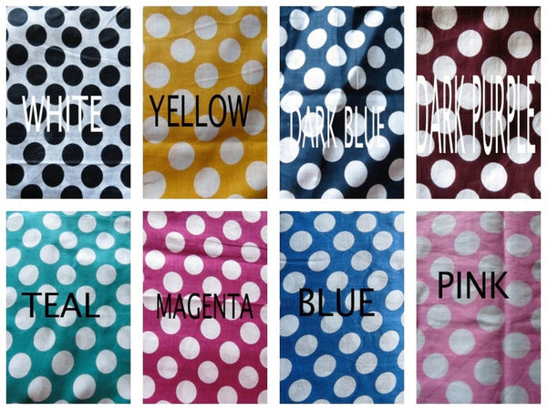 Lilac Polka Dots V-Neck Button Down to Waist, Ankle Length, Cinched Waist Caftan