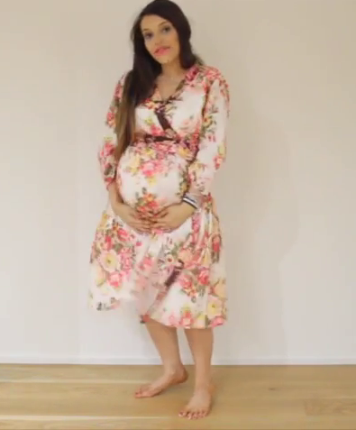 New *Wide In-Built Belt Robe* Floral Knee Length Maternity Hospital Gown