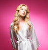 White Satin Robe with Brasso Sleeves