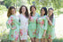 Cabbage Roses Pattern Bridesmaids Robes|Mint Cabbage Roses Pattern Bridesmaids Robes|Cabbage Roses