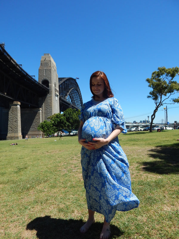 Empire Waist Dress Butterfly Sleeves Maternity Kaftan|2|3|4|DAMASK FABRIC