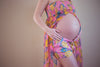 Floral Chiffon Split Front Maternity Dress