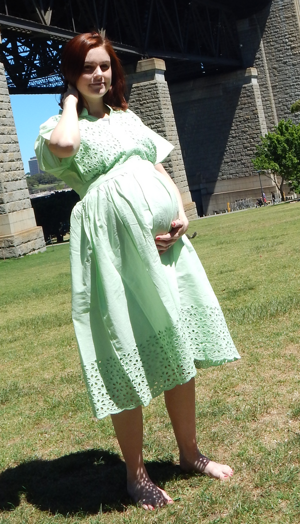 Mint Eyelet Maternity Maxi Dress, Pregnancy friendly Dress, Maternity Fashion Stylish Maternity Clothes Maternity Maxis, House Summer Dress|20140814_145843|DSCN1178|DSCN1179|DSCN1180|mint dress|EYELET FABRICS