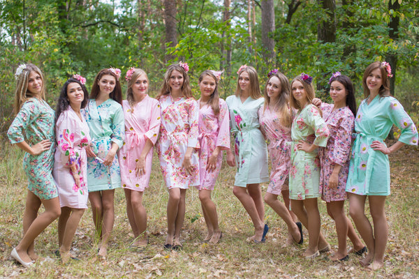 Mint & Pink Wedding Colors Bridesmaids Robes