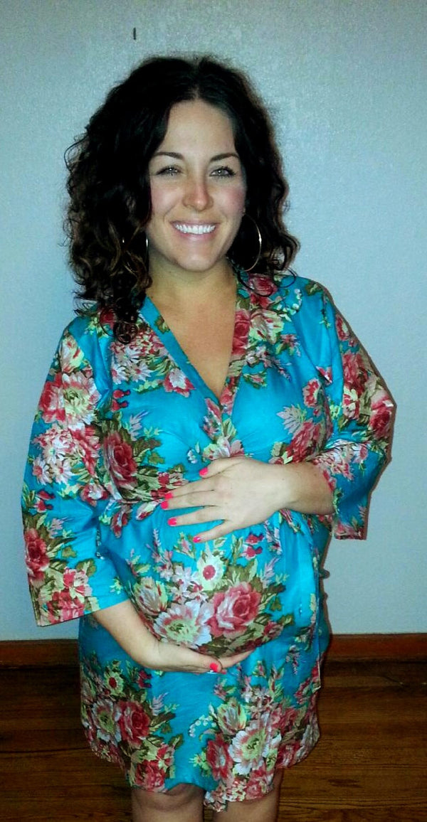 Blue Maternity Hospital Gown Delivery Robe|REGULAR FABRICS2|REGULAR FABRICS|2