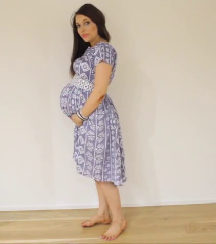 Maternity Dresses : Grey Ikat Long Nursing Dress