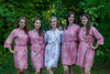 Rose Gold Faded Flowers Pattern Bridesmaids Robes