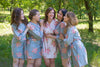 Silver Faded Flowers Pattern Bridesmaids Robes