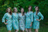 Happy Flowers Pattern Bridesmaids Robes|Light Blue Happy Flowers Pattern Bridesmaids Robes|Happy Flowers