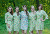 Light Yellow Happy Flowers Pattern Bridesmaids Robes