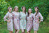 Happy Flowers Pattern Bridesmaids Robes|Pink Happy Flowers Pattern Bridesmaids Robes|Happy Flowers