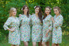 White Happy Flowers Pattern Bridesmaids Robes