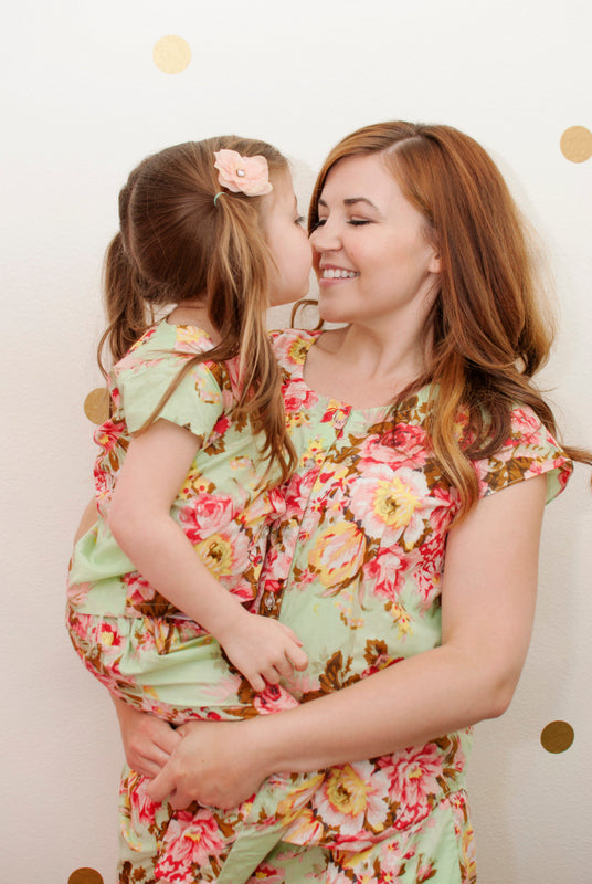 Floral Mommy Daughter Matching PJs