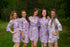 Romantic Flowers Pattern Bridesmaids Robes|Lilac Romantic Flowers Pattern Bridesmaids Robes|Romantic Florals