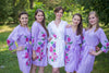 Lilac Swirly Floral Vine Pattern Bridesmaids Robes
