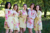 Light Yellow Cabbage Roses Pattern Bridesmaids Robes
