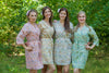 Mismatched Petit Floral Patterned Bridesmaids Robes in Soft Tones