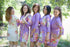 Cabbage Roses Pattern Bridesmaids Robes|Lilac Cabbage Roses Pattern Bridesmaids Robes|Cabbage Roses