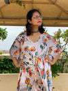 Floral Dream "Timeless" Style Caftan | Soft Jersey Knit Organic Cotton | Perfect Loungewear House Dress