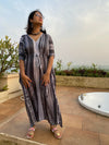 Zigzag Zooms "Timeless" Style Caftan | Soft Jersey Knit Organic Cotton | Perfect Loungewear House Dress