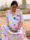 My Baby Zoo in Pink Maternity "Stunningly Simple" Style Caftan | Soft Jersey Knit Organic Cotton | Maternity House Dress