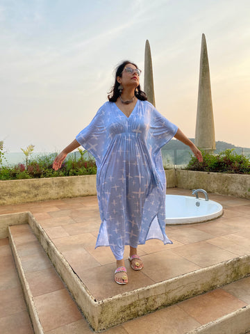 Positive Vibes "Stunningly Simple" Style Caftan | Soft Jersey Knit Organic Cotton | Perfect Loungewear House Dress