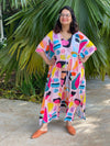 Forever Abstract "Timeless" Style Kaftan | Soft Jersey Knit Organic Cotton | Perfect Loungewear House Dress