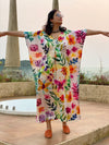 Swaying Garden "Timeless" Style Kaftan | Soft Jersey Knit Organic Cotton | Perfect Loungewear House Dress