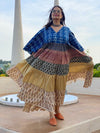 Mixed Colors Hand Block Printed 5 Tiered Dress