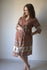 Red Floral Bordered Hand Block Organic Cotton Maternity Robe