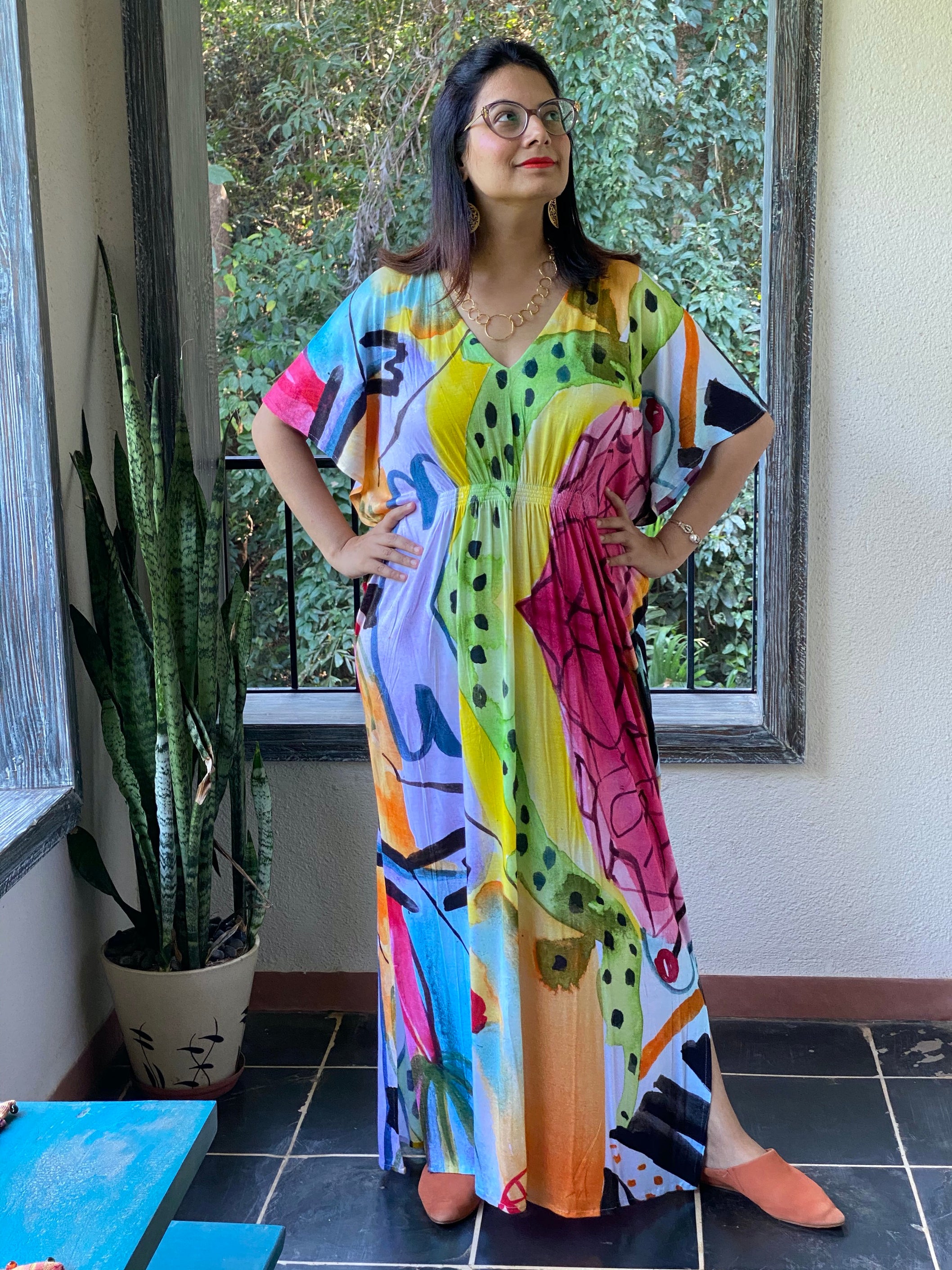 Vibrancy Stunningly Simple Style Caftan | Soft Jersey Knit Organic Cotton | Perfect Loungewear House Dress Vibrancy Stunningly Simple Style Caftan | Soft Jersey Knit Organic Cotton | Perfect Loungewear House Dress