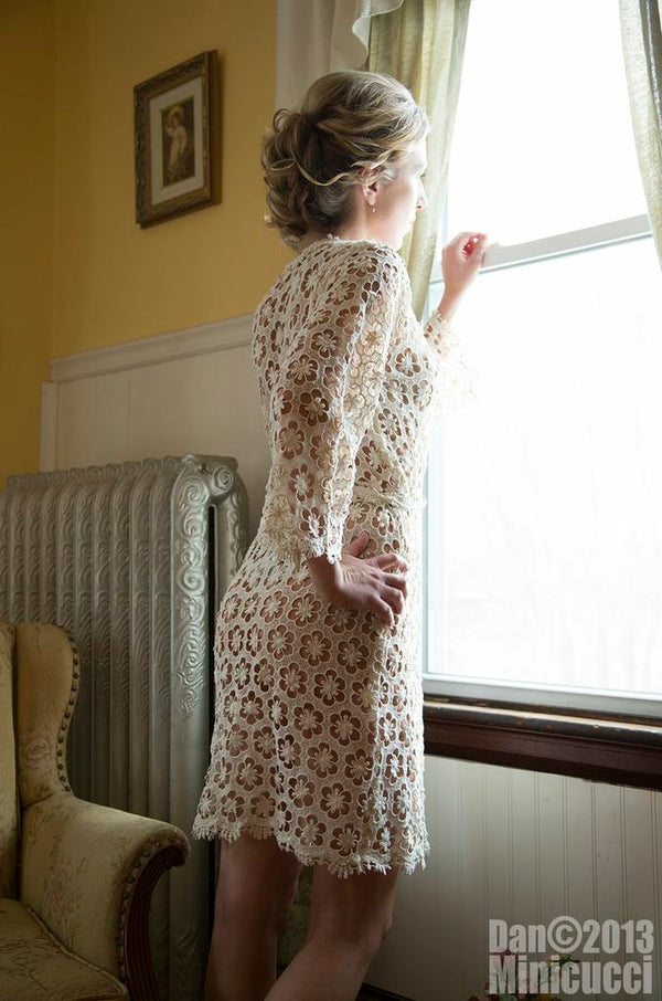 Unlined Ivory Lace Robe