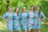 Cute Bows Pattern Bridesmaids Robes|Light Blue Cute Bows Pattern Bridesmaids Robes|Cute Bows