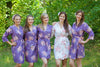 Deep Purple Faded Flowers Pattern Bridesmaids Robes