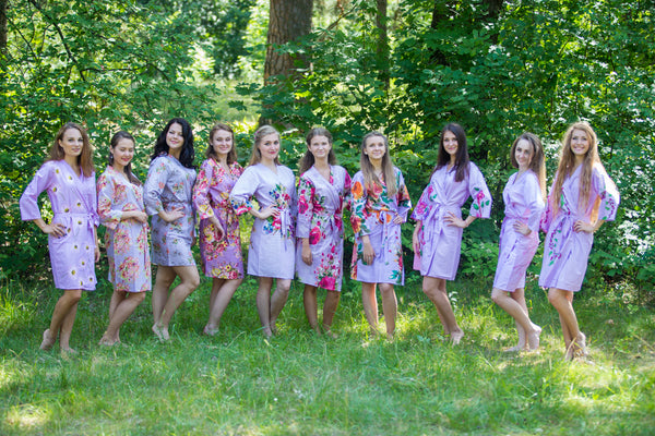 Shades of Lilac Wedding Colors Bridesmaids Robes