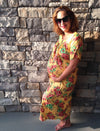 Floral Maternity Muumuu Front Buttoned