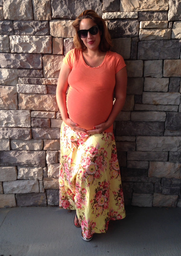 Floral Maternity Skirt | Ideal as loungewear, comfortable pregnancy clothing, photo props for maternity shoots, baby shower gift, preggowear|REGULAR FABRICS2|REGULAR FABRICS|3