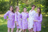 Falling Daisies Pattern Bridesmaids Robes|Lilac Falling Daisies Pattern Bridesmaids Robes|Falling Daisies