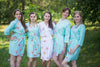 Mint Falling Daisies Pattern Bridesmaids Robes