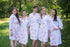 Falling Daisies Pattern Bridesmaids Robes|White Falling Daisies Pattern Bridesmaids Robes|Falling Daisies