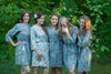 Gray Happy Flowers Pattern Bridesmaids Robes