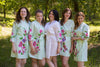 Mint Swirly Floral Vine Pattern Bridesmaids Robes