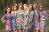 Mismatched Cute Bows Patterned Bridesmaids Robes in Soft Tones