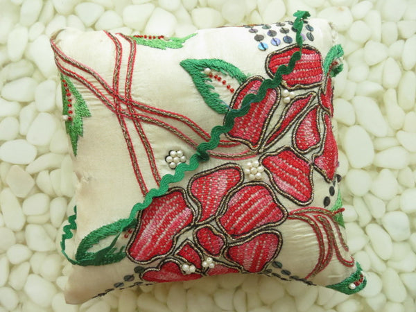 Beautifully detailed Embroidered Ring Bearer Pillow