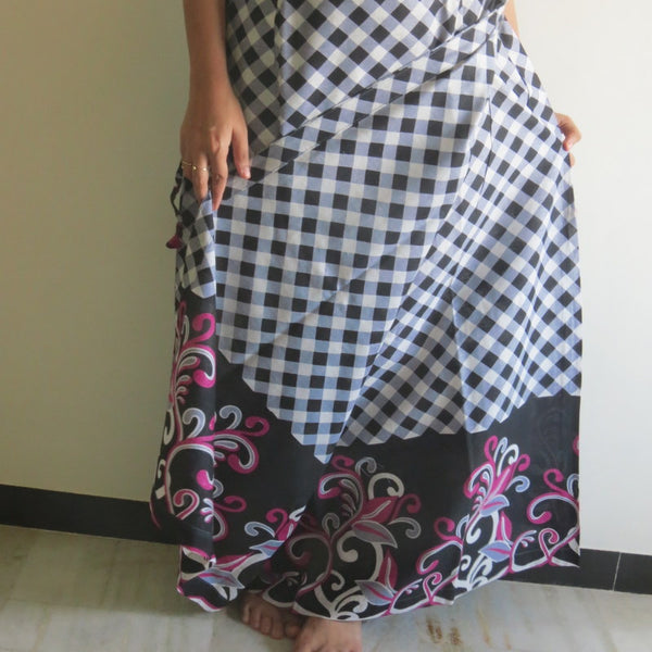Gray Plaid Wrap Around Skirt